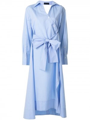 Платье-рубашка с завязками Eudon Choi. Цвет: синий