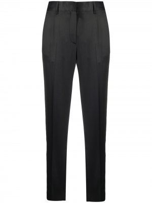 Атласные брюки с завышенной талией MM6 Maison Margiela. Цвет: черный