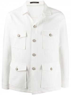 Куртка-рубашка с накладными карманами Tagliatore. Цвет: белый