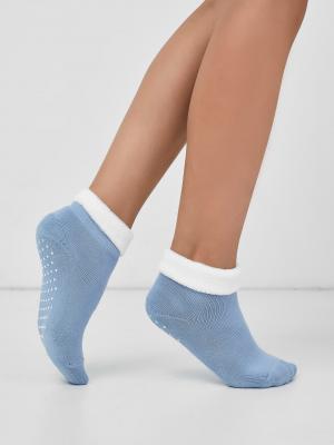 Детские укороченные носки в оттенке туман с силиконом на стопе Mark Formelle. Цвет: туман