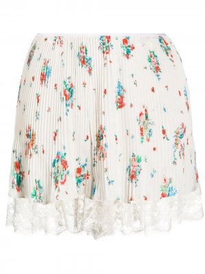 Плиссированная юбка с цветочным принтом Paco Rabanne. Цвет: нейтральные цвета