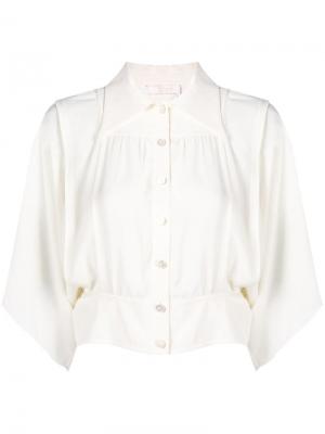 Укороченная рубашка с заостренным воротником Chloé. Цвет: белый