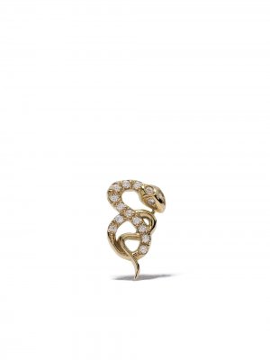 Серьга Bo Serpent из желтого золота с бриллиантами Feidt Paris. Цвет: золотистый