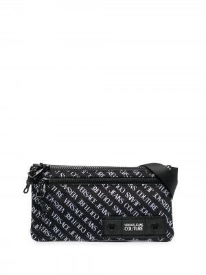 Поясная сумка с логотипом Versace Jeans Couture. Цвет: черный
