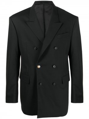 Двубортный пиджак Versace. Цвет: черный