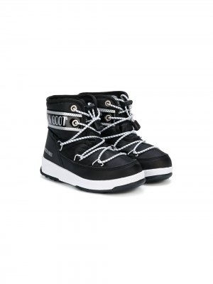Зимние ботинки с логотипами Moon Boot Kids. Цвет: черный