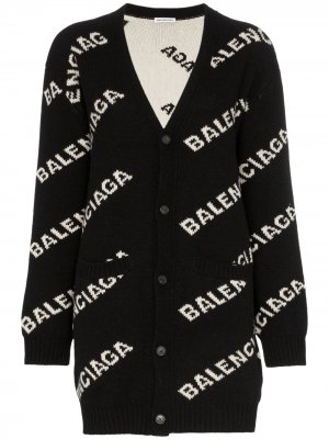 Кардиган с логотипом Balenciaga. Цвет: черный