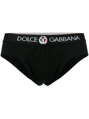 Трусы с логотипом на резинке Dolce & Gabbana. Цвет: черный