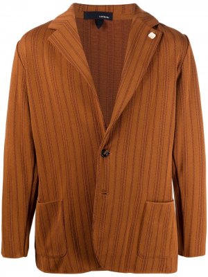 Пиджак в полоску Lardini. Цвет: коричневый