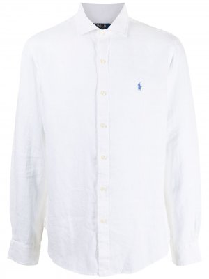 Рубашка с длинными рукавами и вышитым логотипом Polo Ralph Lauren. Цвет: белый