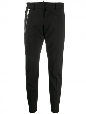 Укороченные брюки с карманами на молнии Dsquared2. Цвет: черный
