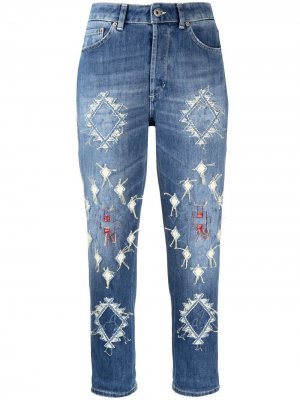 Укороченные джинсы с вышивкой Dondup. Цвет: синий