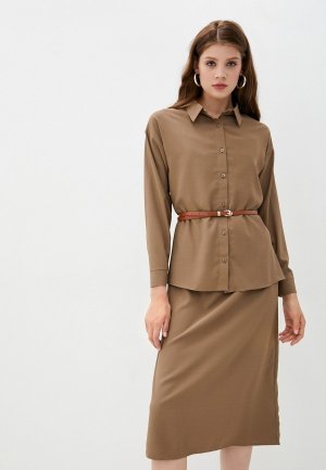 Платье и блуза Marselesa. Цвет: коричневый