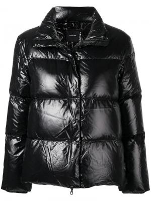 Пуховая куртка с воротником воронка Duvetica. Цвет: черный