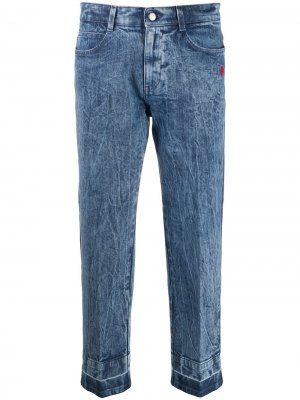 Укороченные джинсы с вышивкой Stella McCartney. Цвет: синий