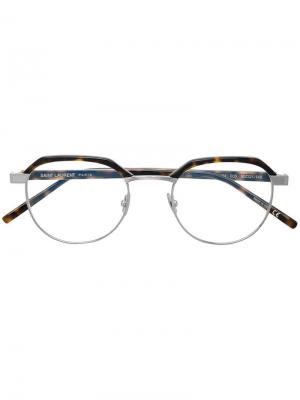 Round-framed glasses Saint Laurent Eyewear. Цвет: золотистый