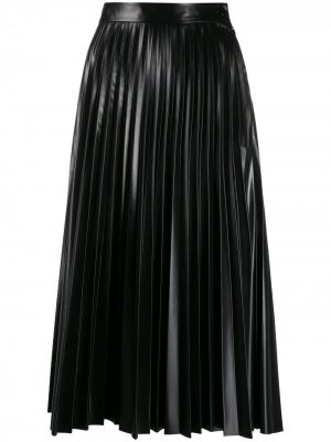 Плиссированная юбка миди MM6 Maison Margiela. Цвет: черный
