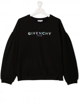 Толстовка с логотипом Givenchy Kids. Цвет: черный