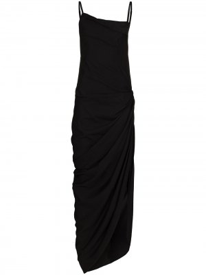 Вечернее платье Saudade со сборками Jacquemus. Цвет: черный