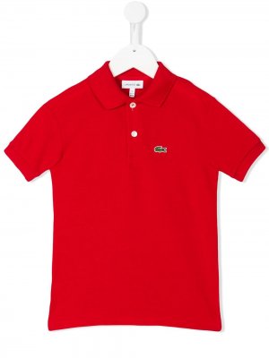 Рубашка-поло с вышитым логотипом Lacoste Kids. Цвет: красный