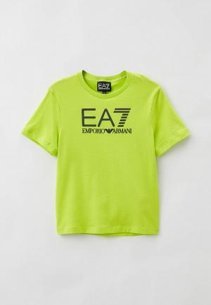 Футболка EA7. Цвет: зеленый