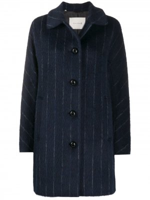 Однобортное пальто в тонкую полоску Mackintosh. Цвет: синий
