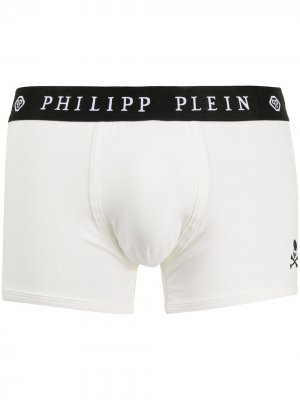 Боксеры с вышитым логотипом Philipp Plein. Цвет: белый