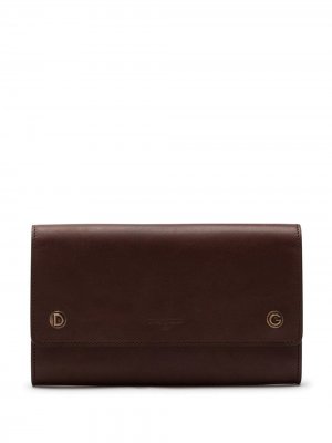 Поясная сумка с тисненым логотипом Dolce & Gabbana. Цвет: коричневый