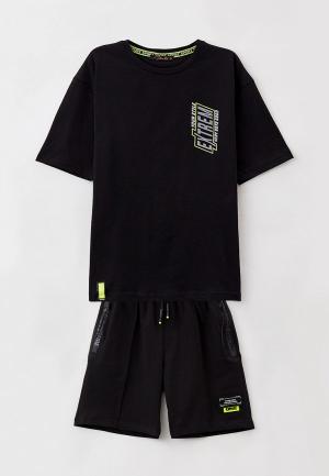 Футболка и шорты Dali. Цвет: черный