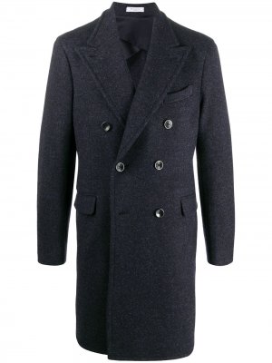 Двубортное пальто Boglioli. Цвет: синий