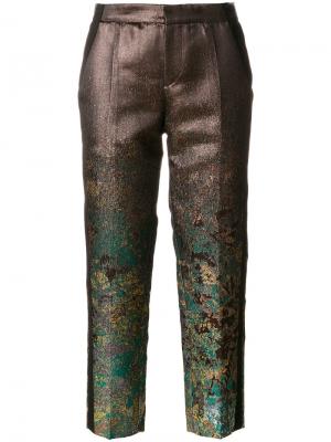 Укороченные брюки с металлическим отблеском A.F.Vandevorst. Цвет: металлический
