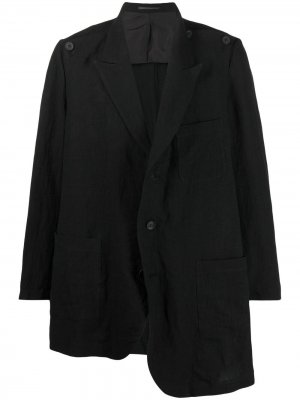 Однобортный пиджак асимметричного кроя Yohji Yamamoto. Цвет: черный