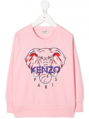 Свитер с вышитым логотипом Kenzo Kids. Цвет: розовый