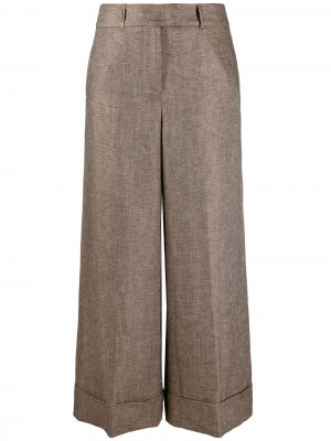 Укороченные брюки широкого кроя Peserico. Цвет: коричневый