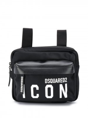 Маленький рюкзак с логотипом Dsquared2. Цвет: черный