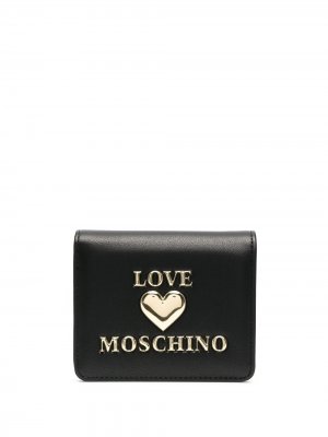 Бумажник с логотипом Love Moschino. Цвет: черный