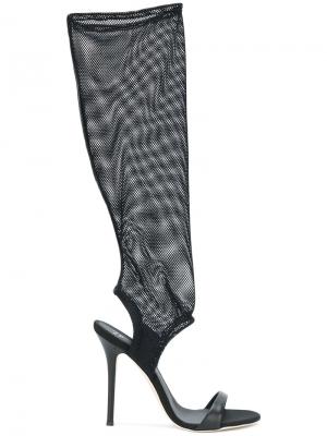 Сетчатые сапоги с открытым носком Giuseppe Zanotti Design. Цвет: чёрный