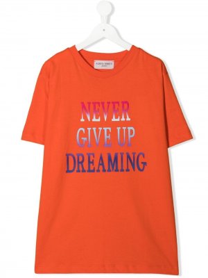Футболка с принтом Never Give Up Dreaming Alberta Ferretti Kids. Цвет: оранжевый