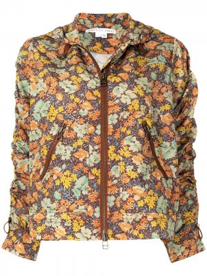 Куртка с цветочным узором и капюшоном Veronica Beard. Цвет: multi