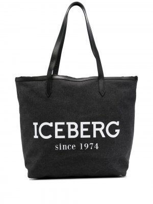 Джинсовая сумка-тоут с логотипом Iceberg. Цвет: черный