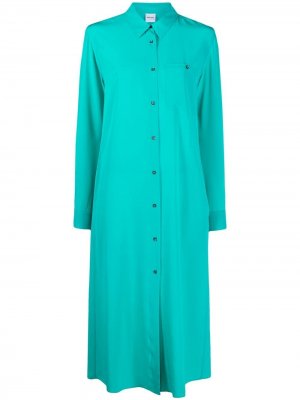 Платье-рубашка с нагрудным карманом Aspesi. Цвет: зеленый