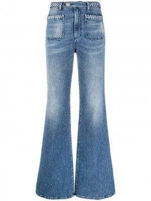 Расклешенные джинсы с плетеной отделкой Pinko. Цвет: синий