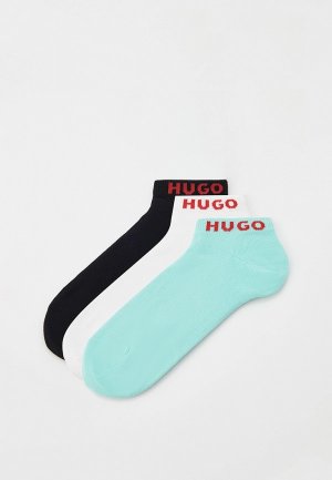 Носки 3 пары Hugo. Цвет: разноцветный