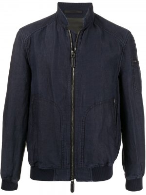Джинсовая куртка на молнии с жатым эффектом Giorgio Armani. Цвет: синий