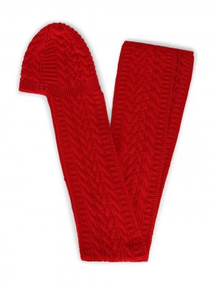 Шапка фактурной вязки Dolce & Gabbana Kids. Цвет: красный