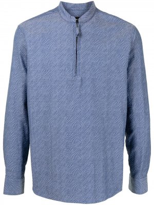 Жаккардовая рубашка на молнии Giorgio Armani. Цвет: синий