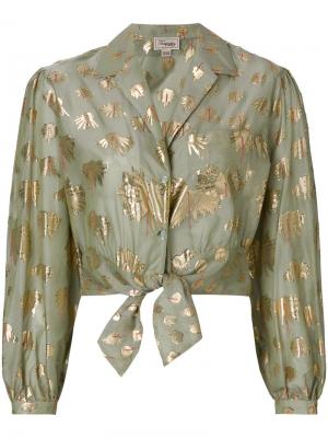 Рубашка Riviera с завязками на животе Temperley London. Цвет: зеленый