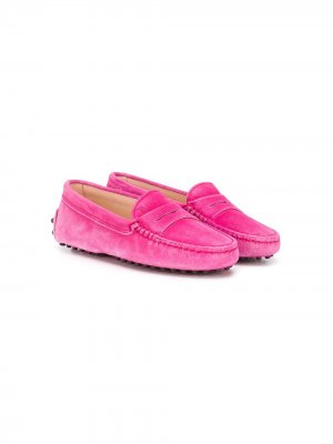 Tods Kids однотонные лоферы Tod's. Цвет: розовый