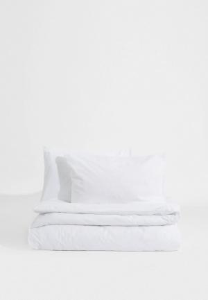 Постельное белье Евро Lamoda Home. Цвет: белый