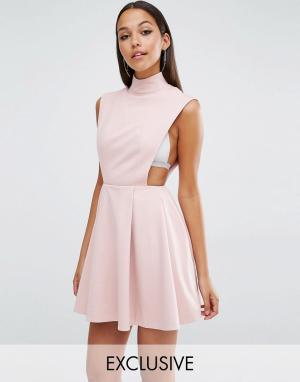 Платье мини с высокой горловиной AQ/AQ Sorah AQ. Цвет: розовый
